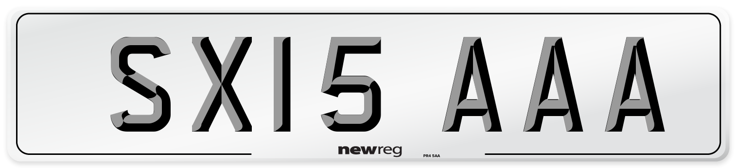 SX15 AAA Number Plate from New Reg